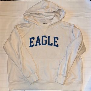 American Eagle Cream and Blue Sweatshirt
